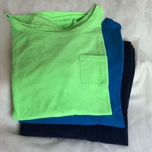 Hanes Pocket Tee Shirt Bundle Neon, Royal, and Navy